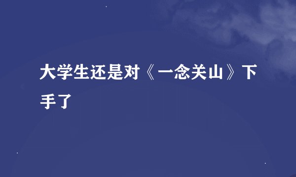 大学生还是对《一念关山》下手了