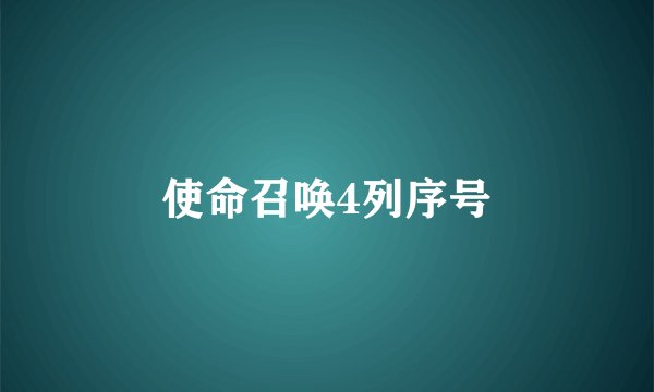 使命召唤4列序号