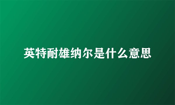 英特耐雄纳尔是什么意思