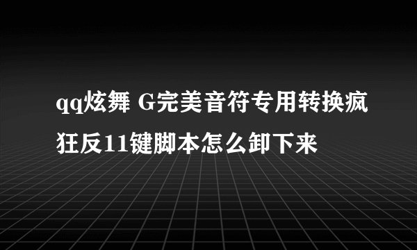 qq炫舞 G完美音符专用转换疯狂反11键脚本怎么卸下来