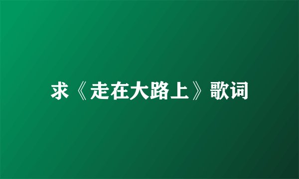求《走在大路上》歌词