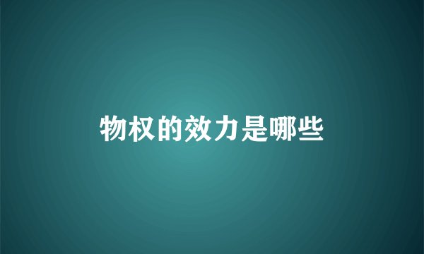 物权的效力是哪些