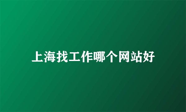 上海找工作哪个网站好