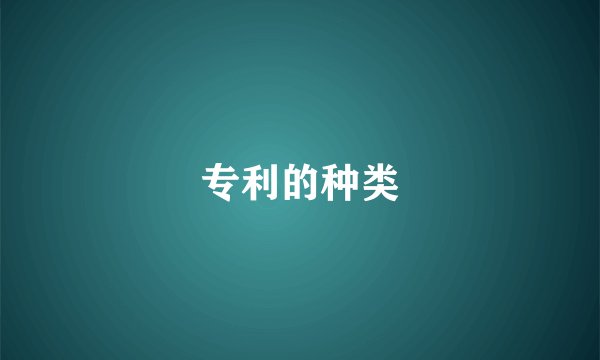 专利的种类