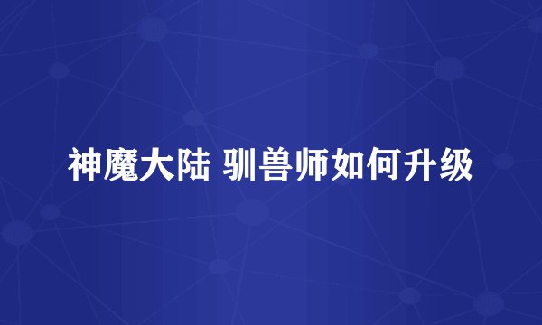神魔大陆 驯兽师如何升级