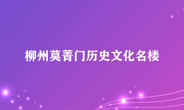 柳州莫菁门历史文化名楼