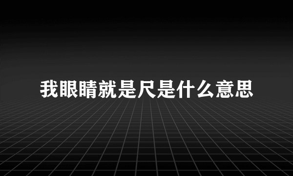 我眼睛就是尺是什么意思