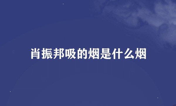 肖振邦吸的烟是什么烟