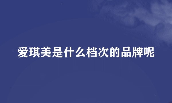 爱琪美是什么档次的品牌呢