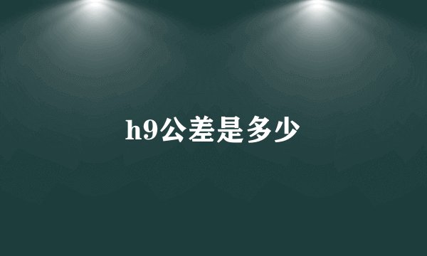 h9公差是多少