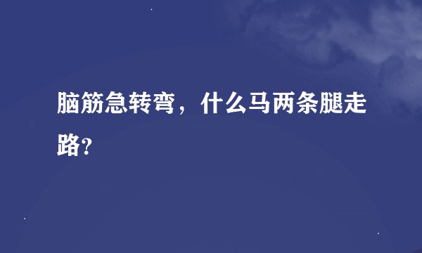 脑筋急转弯，什么马两条腿走路？