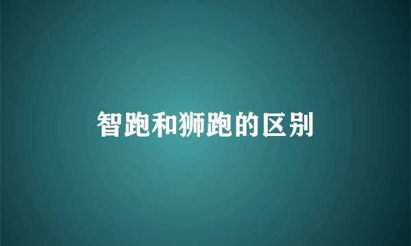 智跑和狮跑的区别