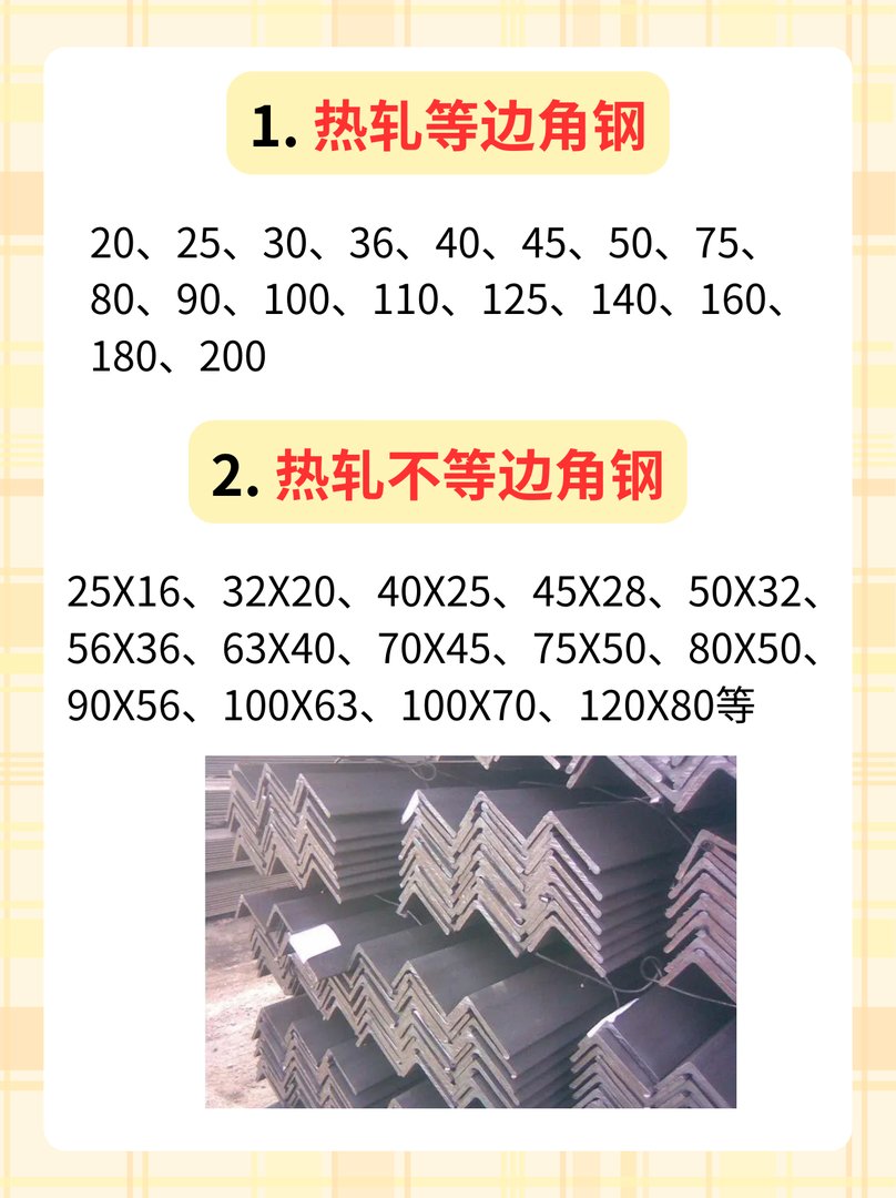 角铁规格型号尺寸大全
