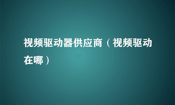 视频驱动器供应商（视频驱动在哪）