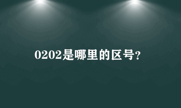 0202是哪里的区号？
