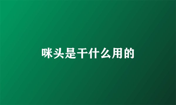 咪头是干什么用的