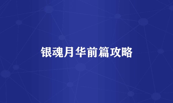 银魂月华前篇攻略