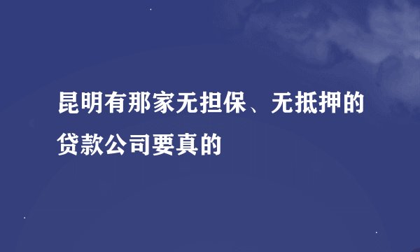 昆明有那家无担保、无抵押的贷款公司要真的