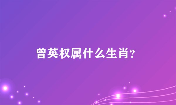 曾英权属什么生肖？