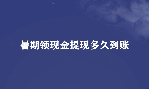 暑期领现金提现多久到账