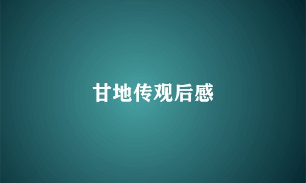 甘地传观后感