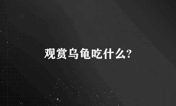 观赏乌龟吃什么?