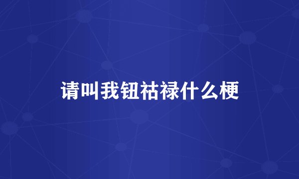 请叫我钮祜禄什么梗