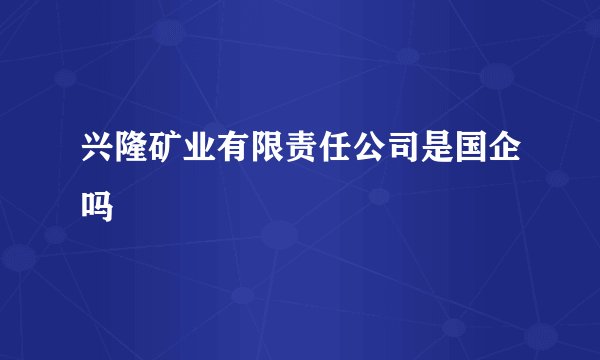 兴隆矿业有限责任公司是国企吗