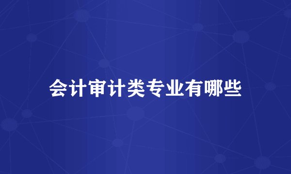 会计审计类专业有哪些