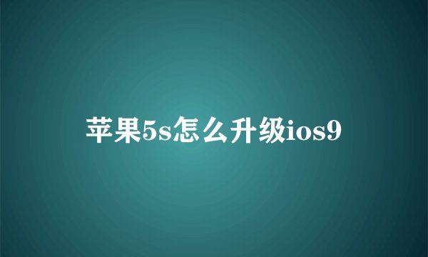 苹果5s怎么升级ios9