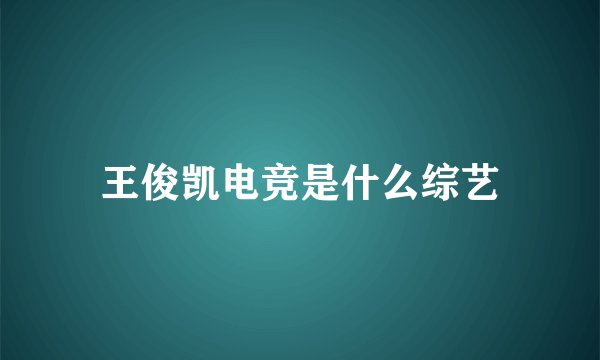王俊凯电竞是什么综艺
