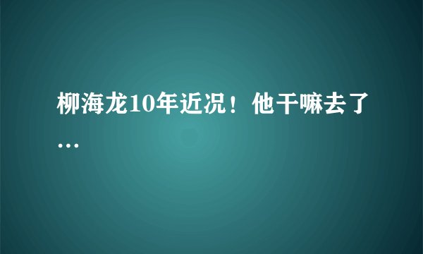 柳海龙10年近况！他干嘛去了…
