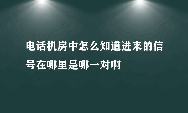 电话机房中怎么知道进来的信号在哪里是哪一对啊