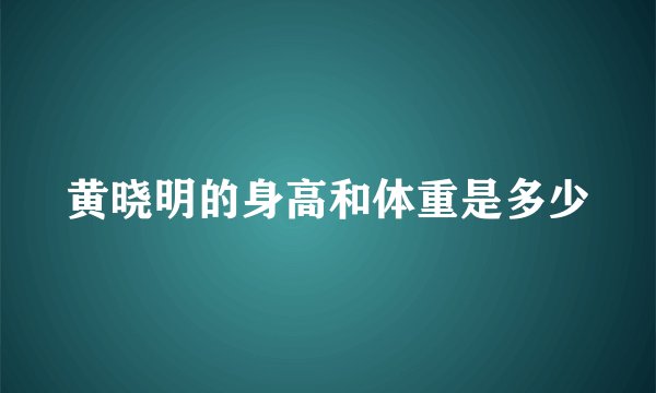 黄晓明的身高和体重是多少