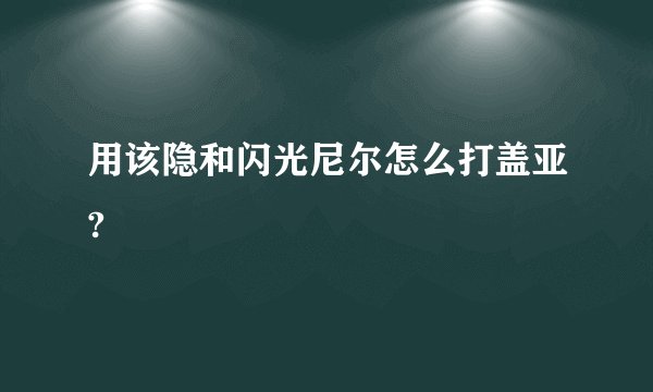 用该隐和闪光尼尔怎么打盖亚?