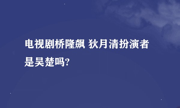 电视剧桥隆飙 狄月清扮演者是吴楚吗?