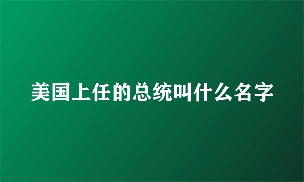 美国上任的总统叫什么名字