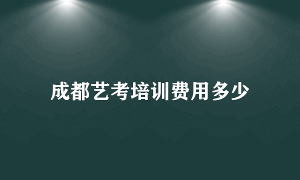 成都艺考培训费用多少