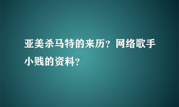 亚美杀马特的来历？网络歌手小贱的资料？