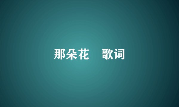 那朵花　歌词