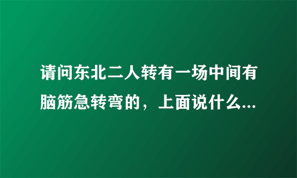 请问东北二人转有一场中间有脑筋急转弯的，上面说什么乌龟背上盖房子答一药名叫钙中钙，后面还有个大话西