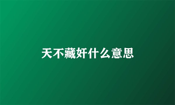 天不藏奸什么意思