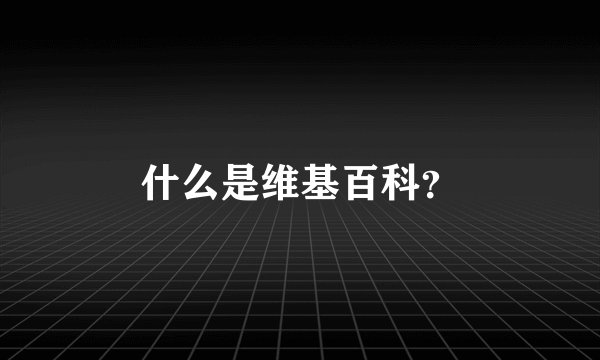 什么是维基百科？