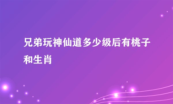 兄弟玩神仙道多少级后有桃子和生肖