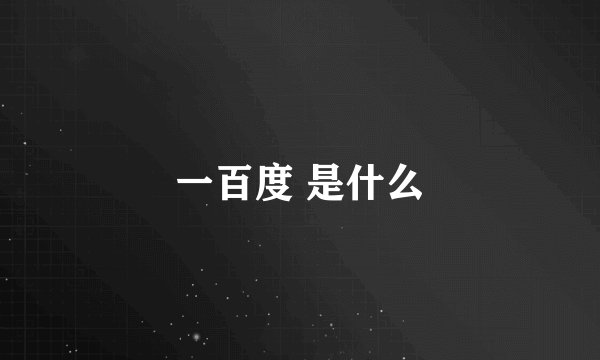 一百度 是什么