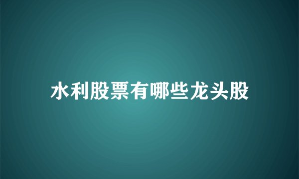 水利股票有哪些龙头股
