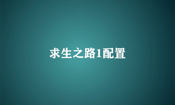 求生之路1配置