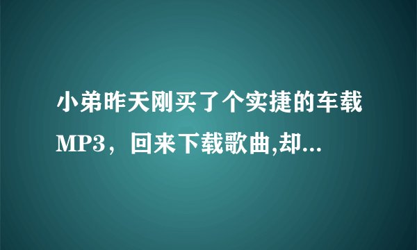 小弟昨天刚买了个实捷的车载MP3，回来下载歌曲,却只显示loading也不能播放.难道车载都这么差阿?,