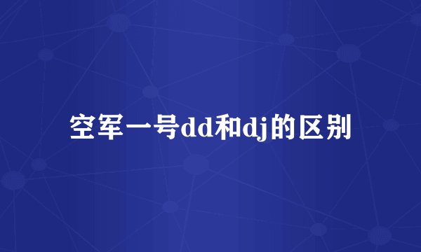 空军一号dd和dj的区别
