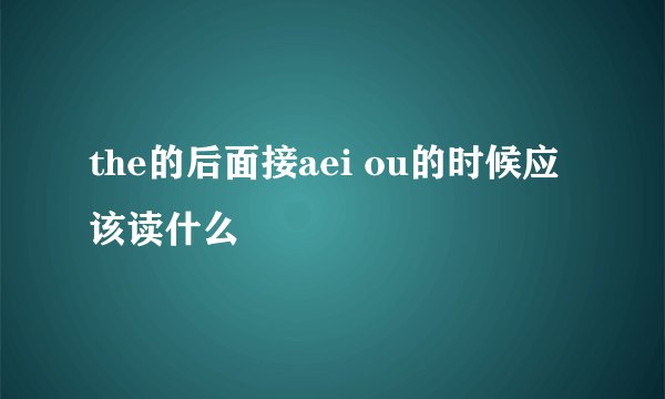 the的后面接aei ou的时候应该读什么